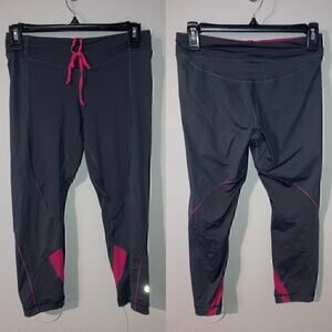 Lululemon Cropped Running Leggings Wet Dry Warm Size 6